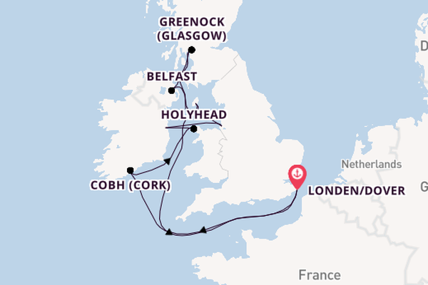 Verenigd Koninkrijk vanaf Londen/Dover, Groot-Brittannië met de Carnival Legend