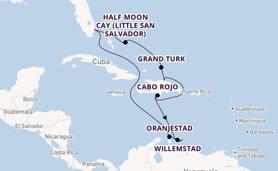 Caribbean from Fort Lauderdale (Port Everglades), Florida with the Eurodam