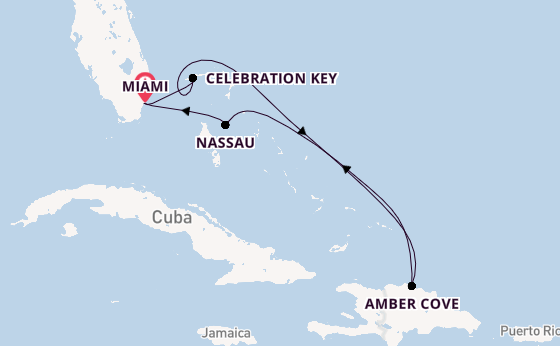 Caribbean from Miami, Florida, USA with the Carnival Magic