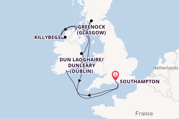 British Isles from Southampton, England with the EXPLORA IV