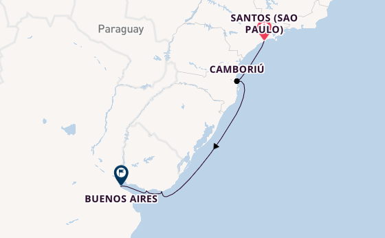 Südamerika ab Santos (Sao Paulo), Brasilien auf der MSC Seaview