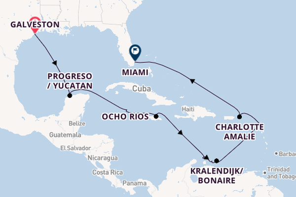 Caribbean from Galveston, Texas, USA with the Seven Seas Mariner