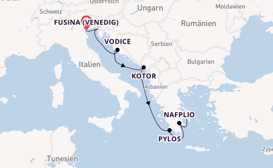 Östliches Mittelmeer ab Fusina (Venedig) auf der Seabourn Ovation
