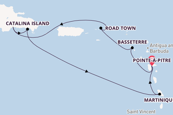 Caribbean from Pointe-à-Pitre, Guadeloupe with the Costa Fascinosa