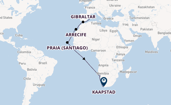 Westelijke Middellandse Zee vanaf Palma de Mallorca, Mallorca, Spanje met de Mein Schiff 6