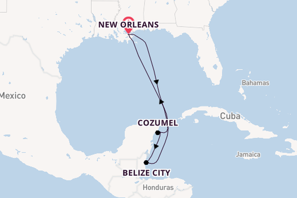 Western Caribbean from New Orleans, Louisiana, USA with the Carnival Liberty
