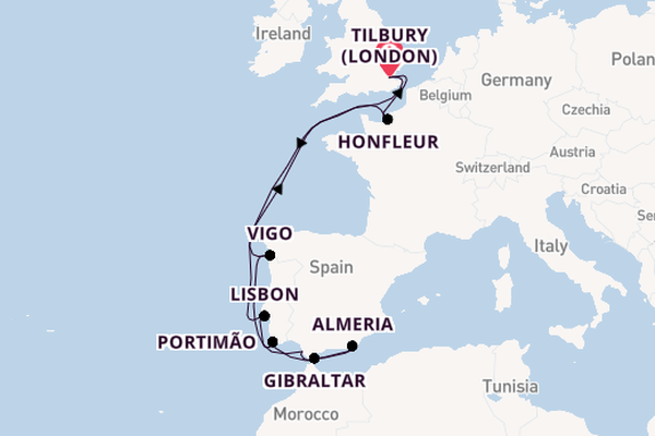Sailing from Tilbury (London) with the Ambience