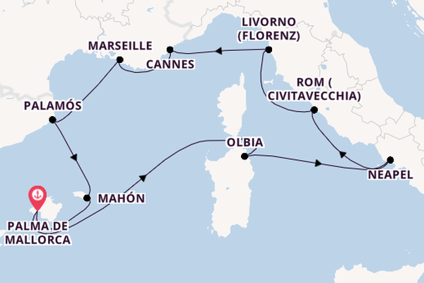 Westliches Mittelmeer ab Palma de Mallorca, Spanien auf AIDAstella