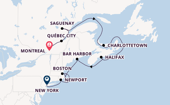 East Coast USA from Montreal, Canada with the Seabourn Quest