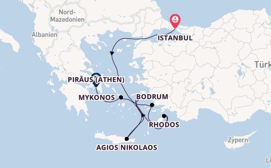 Östliches Mittelmeer ab Istanbul, Türkei auf der EXPLORA II