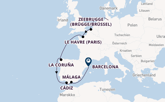 Westliches Mittelmeer ab Hamburg auf der Costa Favolosa