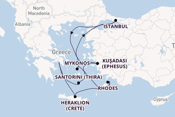 Eastern Mediterranean from Athens with the Norwegian Getaway