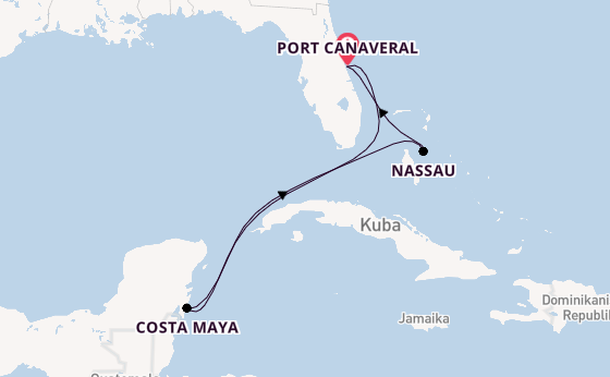 Karibik ab Port Canaveral, USA auf der Harmony of the Seas