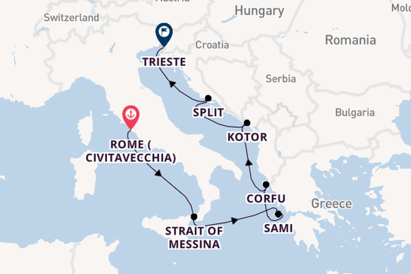 Mediterranean Sea from Rome (Civitavecchia), Italy with the Queen Victoria
