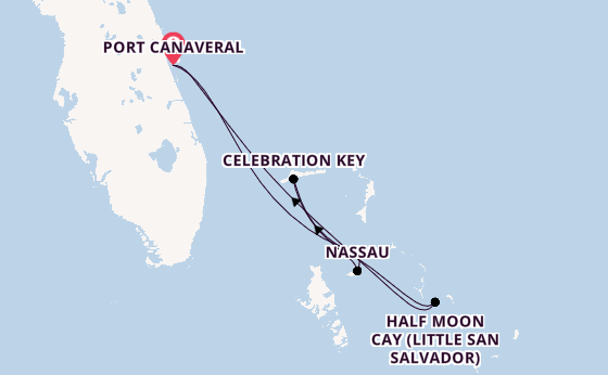 Caribbean from Port Canaveral, Florida, USA with the Carnival Mardi Gras