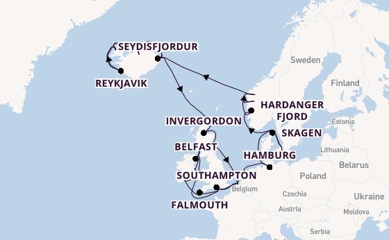 British Isles from Copenhagen, Denmark with the Regal Princess