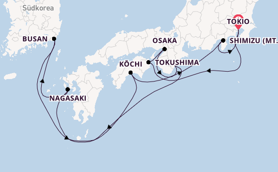 Japan ab Tokio, Japan auf der Diamond Princess