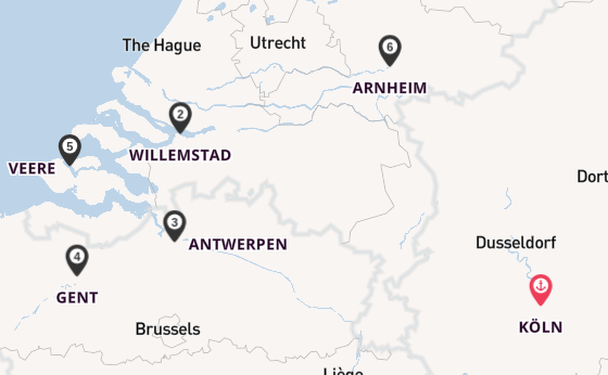 Rhein ab Köln, Deutschland auf der MS COMPASS OPERA
