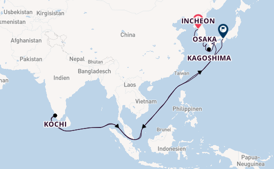 Ostasien ab Incheon, Südkorea auf der Silver Whisper