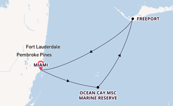 Karibik ab Miami auf der MSC Meraviglia