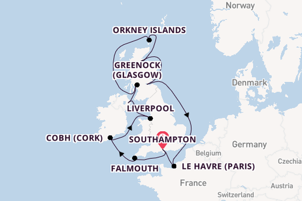 Luxury No Fly British Isles with France & Belfast