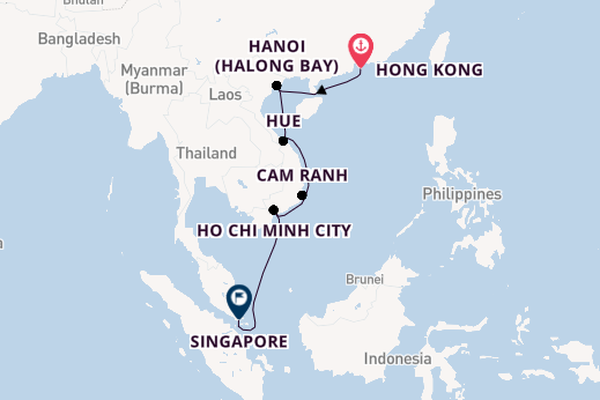 Southeast Asia from Hong Kong, China with the Riviera