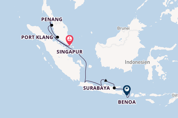 Südostasien ab Singapur, Singapur auf der Seven Seas Mariner