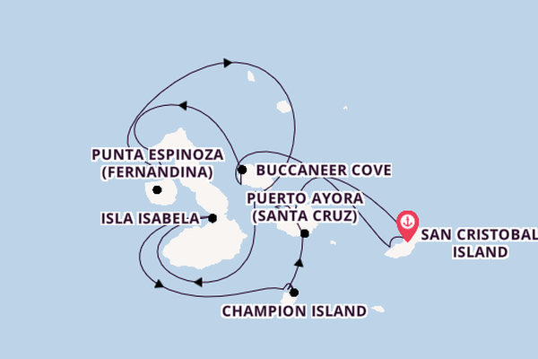 Galapagos Islands from San Cristobal Island, Galapagos, Ecuador with the Silver Origin