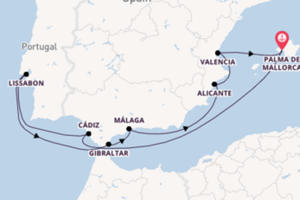 11daagse cruise vanaf Palma de Mallorca