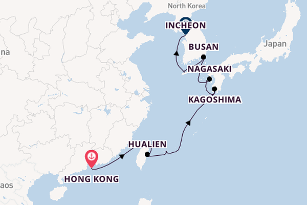Japan from Hong Kong, China with the Regatta