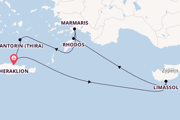 Östliches Mittelmeer ab Heraklion, Griechenland auf der Mein Schiff 5