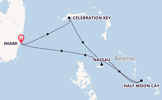 Caribbean vanaf Miami, Verenigde Staten met de Carnival Sunrise
