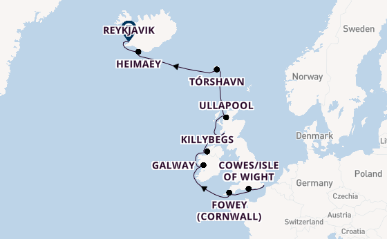 British Isles from London (Dover), England, United Kingdom with the Seabourn Ovation 