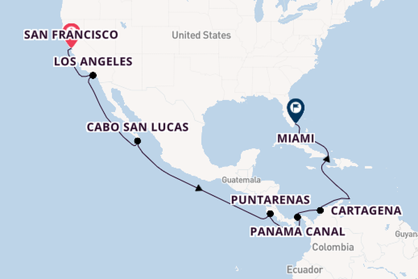 Luxury Panama Canal from San Francisco to Miami with Stays