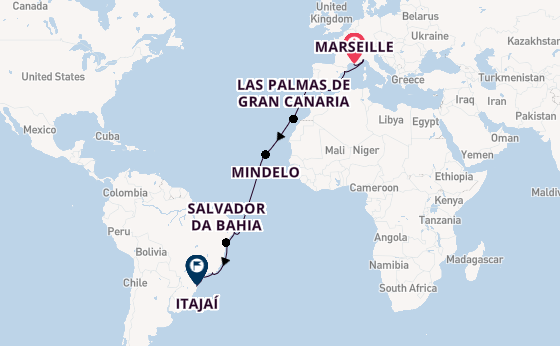 Transatlantic from Marseille, France with the Costa Diadema