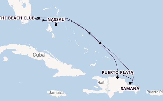 Caribbean from Miami, Florida, USA with the Resilient Lady