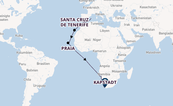 Südliches Afrika ab Palma de Mallorca, Spanien auf AIDAblu