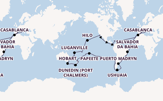 Round-the-World Trip from Barcelona, Spain with the MSC Magnifica