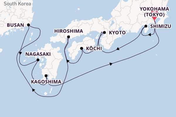 Japan from Yokohama (Tokyo), Japan with the Celebrity Millennium