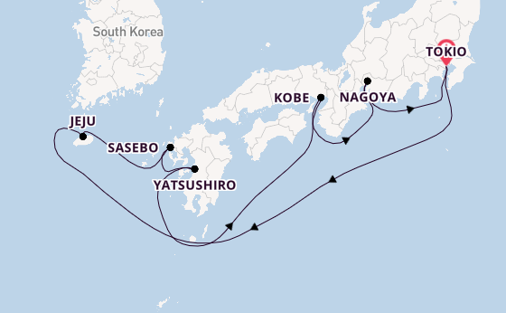 Japan vanaf Tokio, Japan met de MSC Bellissima