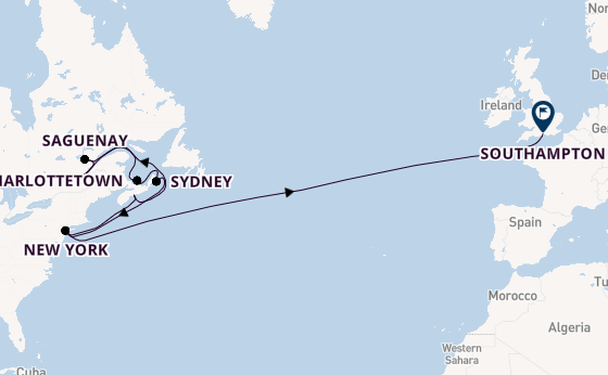 Transatlantic from New York, USA with the Queen Mary 2