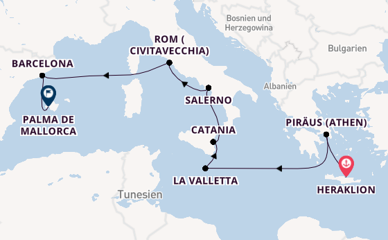 Westliches Mittelmeer ab Deutschland auf der Mein Schiff 5