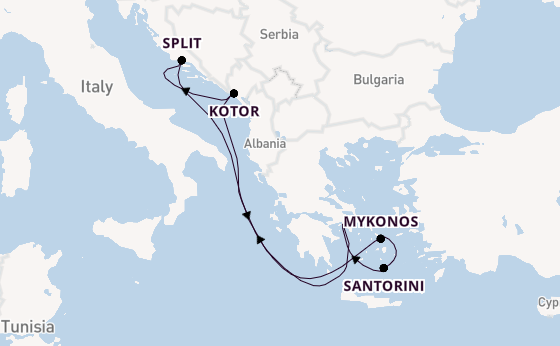 Eastern Mediterranean from Athens (Piraeus), Greece with the Celebrity Infinity
