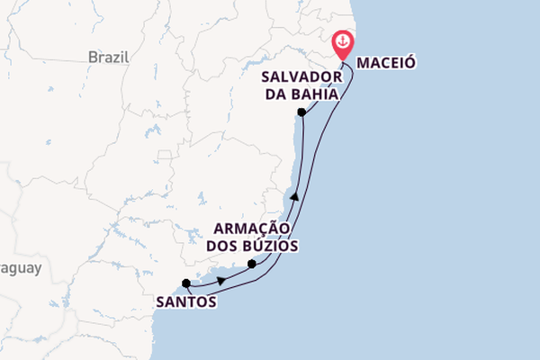 Brazil from Maceió, Brazil with the MSC Virtuosa