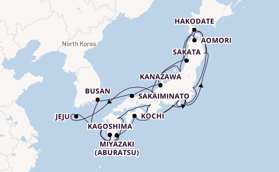 Japan vanaf Tokio, Japan met de Diamond Princess