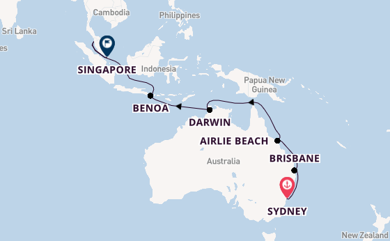 Australië vanaf Sydney, Australië met de Grand Princess