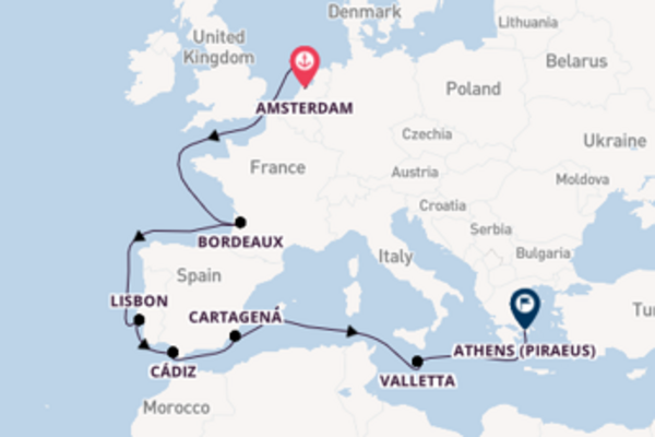 13 day voyage from Amsterdam to Athens (Piraeus)