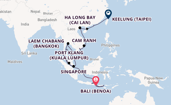 South East Asia from Bali (Benoa), Indonesia with the Seven Seas Explorer