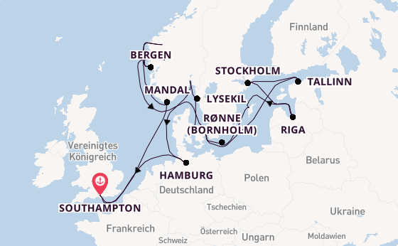 Norwegen ab Southampton, Großbritannien auf der Explora III