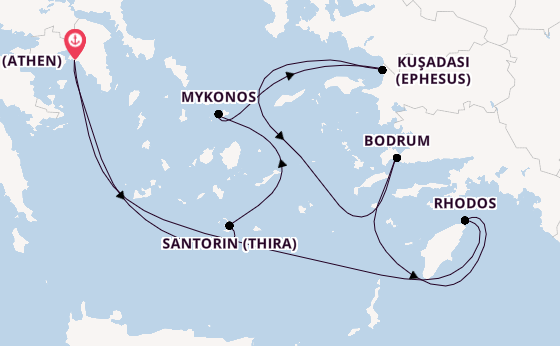 Östliches Mittelmeer ab Piräus (Athen), Griechenland auf der Rhapsody of the Seas